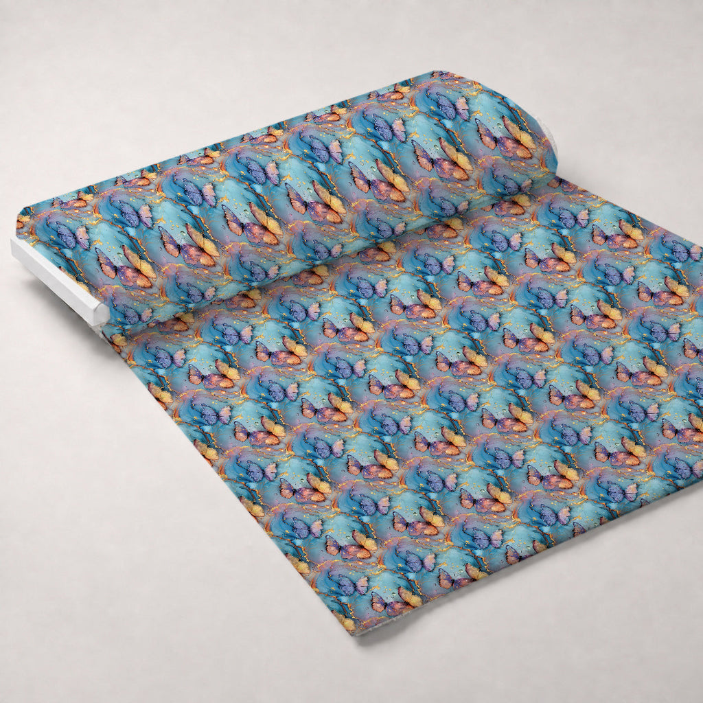 Gilded Wings Pattern 5 Fleece Fabric — fleece fabric unrolled bolt preview (mv-fleece-v1:bolt)