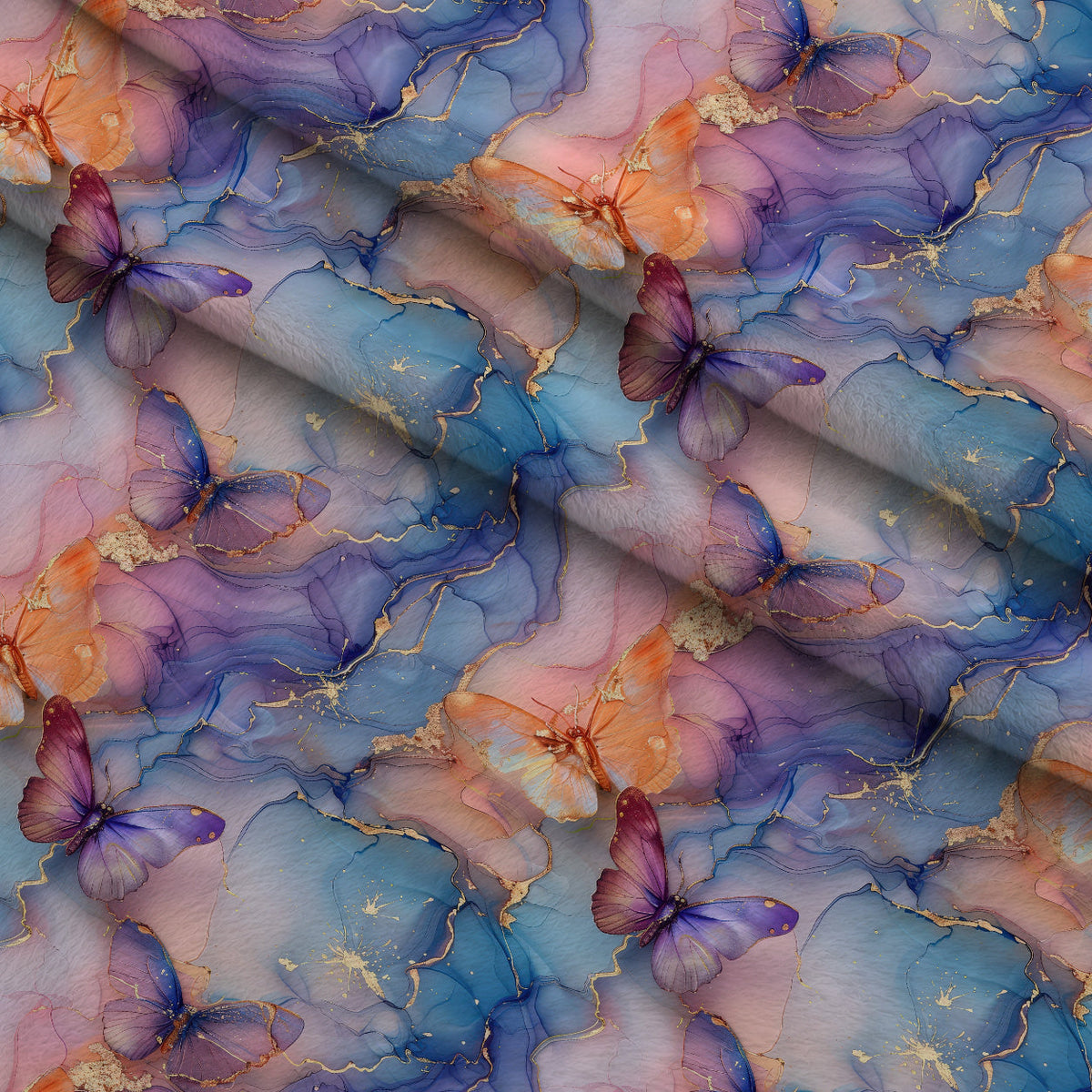 Gilded Wings Pattern 6 Fleece Fabric — fleece fabric folded close-up preview (mv-fleece-v1:lying)
