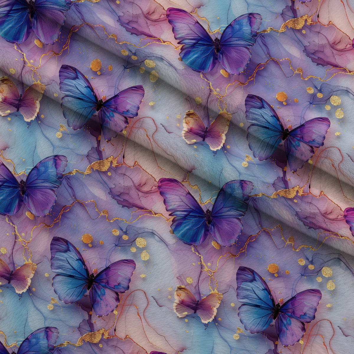 Gilded Wings Pattern 7 Fleece Fabric — fleece fabric folded close-up preview (mv-fleece-v1:lying)