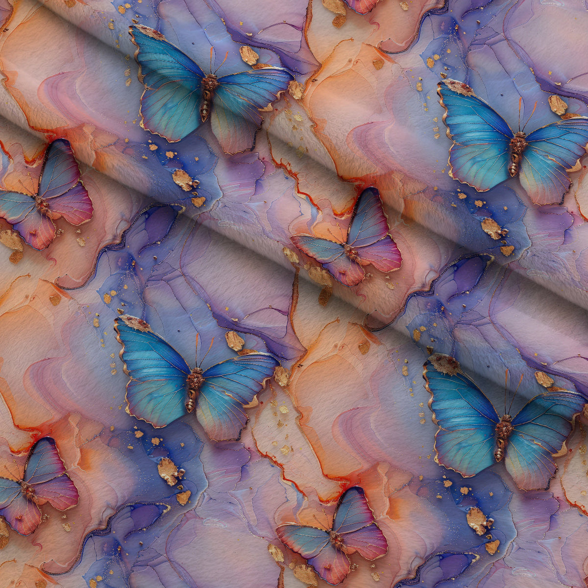 Gilded Wings Pattern 8 Fleece Fabric — fleece fabric folded close-up preview (mv-fleece-v1:lying)