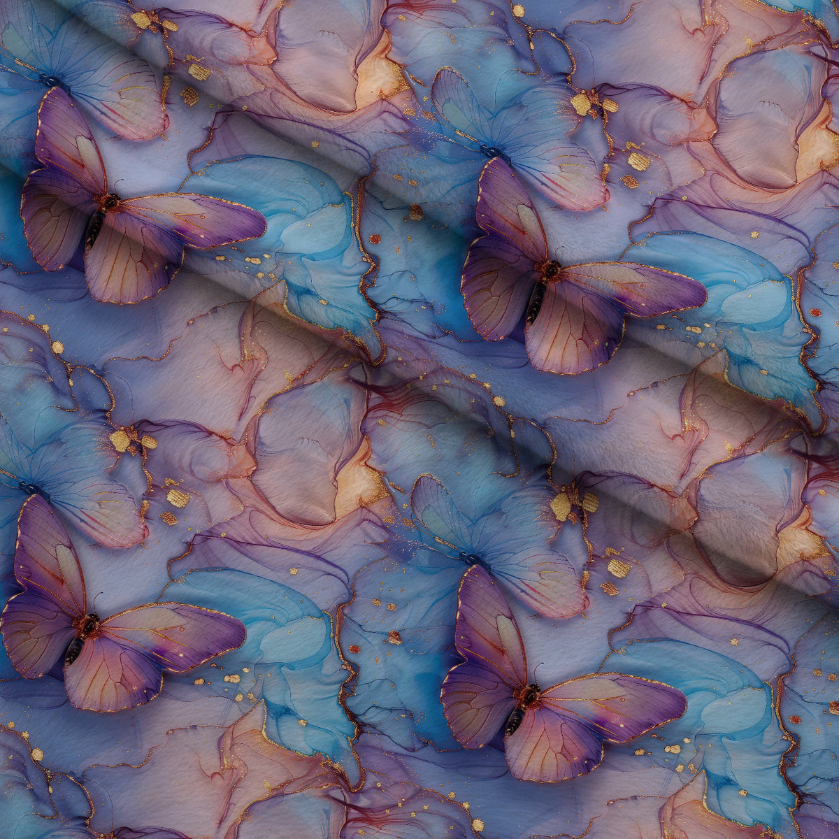 Gilded Wings Pattern 9 Fleece Fabric — fleece fabric folded close-up preview (mv-fleece-v1:lying)