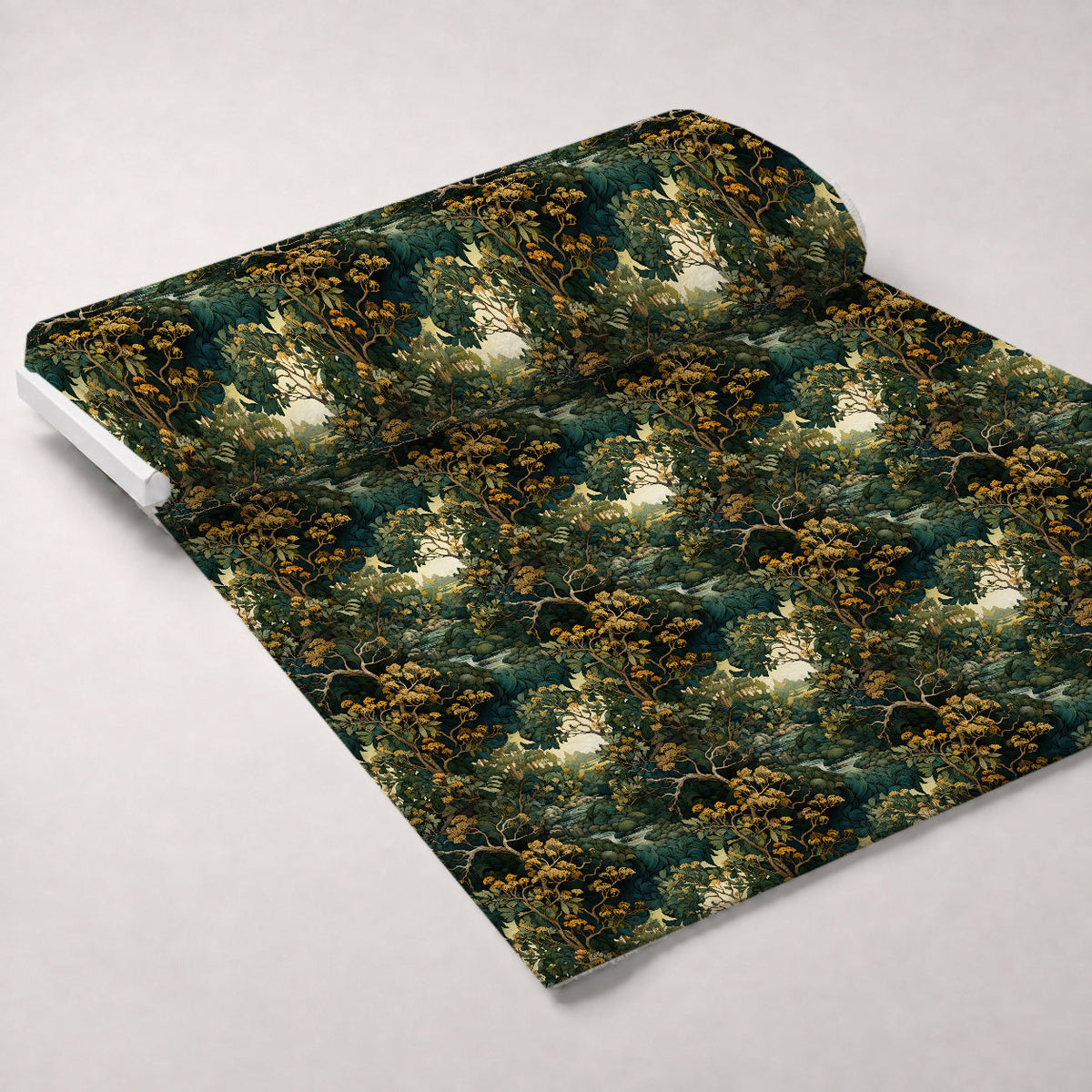 Gilded Woodland Pattern 10 Fleece Fabric — fleece fabric unrolled bolt preview (mv-fleece-v1:bolt)