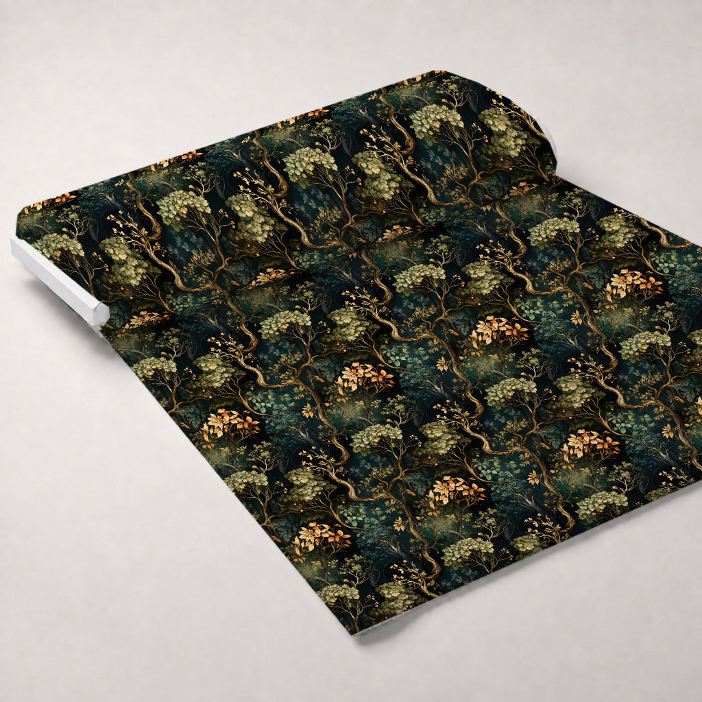 Gilded Woodland Pattern 11 Fleece Fabric — fleece fabric unrolled bolt preview (mv-fleece-v1:bolt)