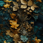 Gilded Woodland Pattern 12 Fleece Fabric — fleece fabric folded close-up preview (mv-fleece-v1:lying)