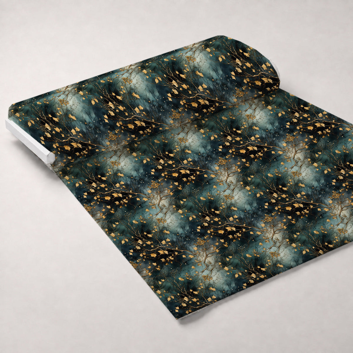 Gilded Woodland Pattern 2 Fleece Fabric — fleece fabric unrolled bolt preview (mv-fleece-v1:bolt)