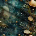Gilded Woodland Pattern 5 Fleece Fabric — fleece fabric folded close-up preview (mv-fleece-v1:lying)