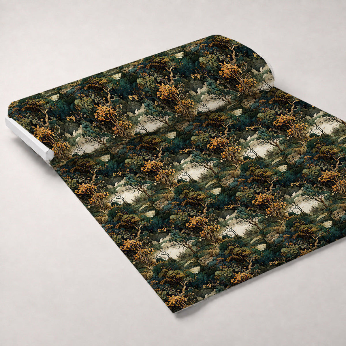 Gilded Woodland Pattern 7 Fleece Fabric — fleece fabric unrolled bolt preview (mv-fleece-v1:bolt)