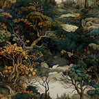 Gilded Woodland Pattern 7 Fleece Fabric — fleece fabric folded close-up preview (mv-fleece-v1:lying)