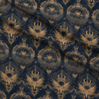 Gilded Wyvern Pattern 10 Fleece Fabric — fleece fabric folded close-up preview (mv-fleece-v1:lying)