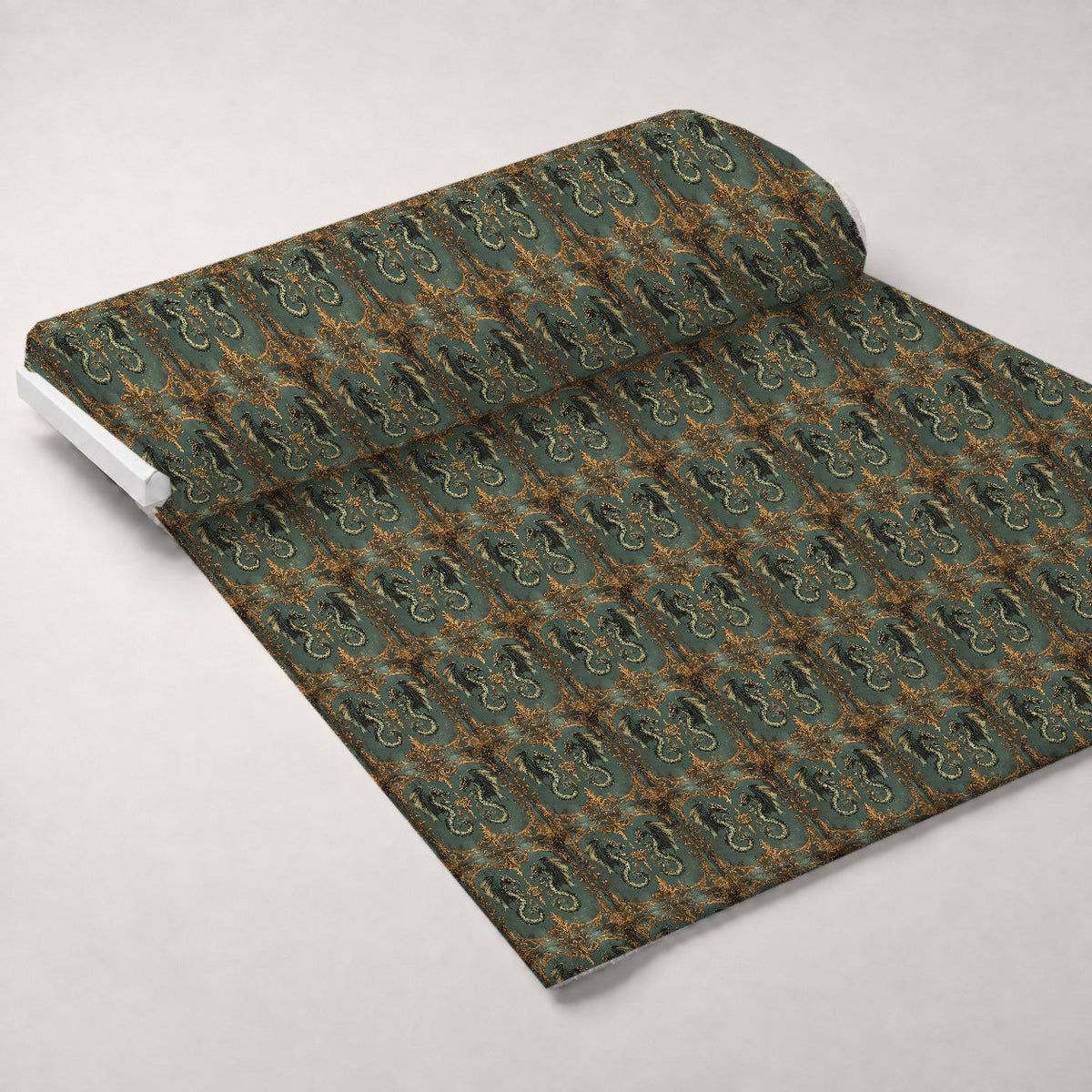 Gilded Wyvern Pattern 22 Fleece Fabric — fleece fabric unrolled bolt preview (mv-fleece-v1:bolt)