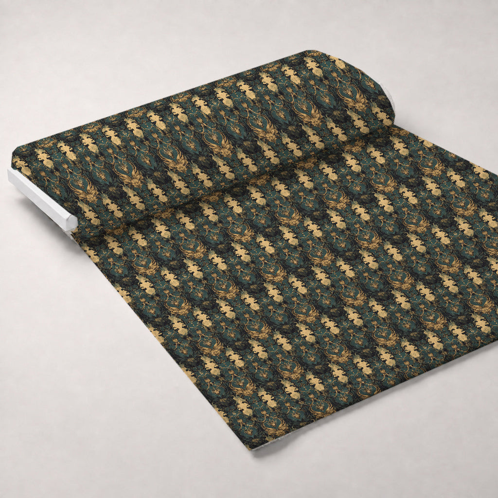 Gilded Wyvern Pattern 27 Fleece Fabric — fleece fabric unrolled bolt preview (mv-fleece-v1:bolt)