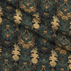 Gilded Wyvern Pattern 27 Fleece Fabric — fleece fabric folded close-up preview (mv-fleece-v1:lying)
