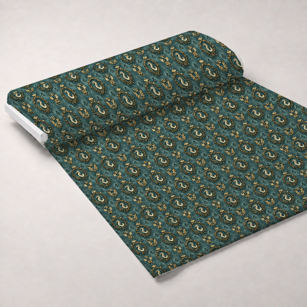 Gilded Wyvern Pattern 38 Fleece Fabric — fleece fabric unrolled bolt preview (mv-fleece-v1:bolt)