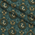 Gilded Wyvern Pattern 38 Fleece Fabric — fleece fabric folded close-up preview (mv-fleece-v1:lying)