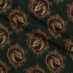 Gilded Wyvern Pattern 45 Fleece Fabric — fleece fabric folded close-up preview (mv-fleece-v1:lying)