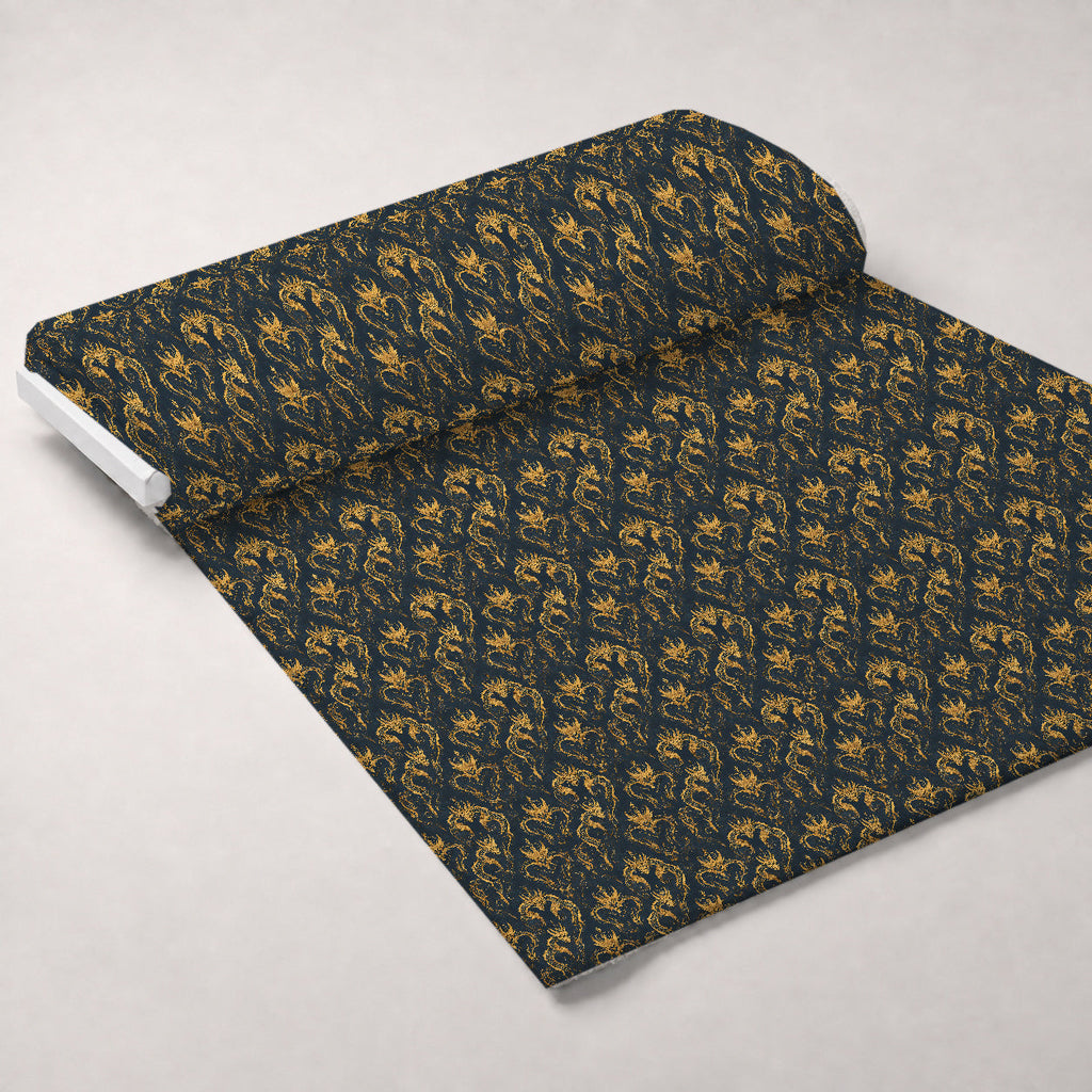 Gilded Wyvern Pattern 8 Fleece Fabric — fleece fabric unrolled bolt preview (mv-fleece-v1:bolt)