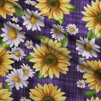 Gingham Daisies Pattern 1 Fleece Fabric — fleece fabric folded close-up preview (mv-fleece-v1:lying)