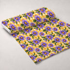 Gingham Daisies Pattern 13 Fleece Fabric — fleece fabric unrolled bolt preview (mv-fleece-v1:bolt)