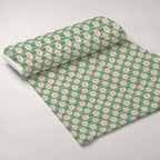Gingham Daisies Pattern 18 Fleece Fabric — fleece fabric unrolled bolt preview (mv-fleece-v1:bolt)