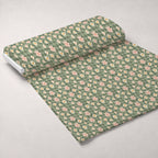 Gingham Daisies Pattern 7 Fleece Fabric — fleece fabric unrolled bolt preview (mv-fleece-v1:bolt)