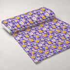 Gingham Daisies Pattern 9 Fleece Fabric — fleece fabric unrolled bolt preview (mv-fleece-v1:bolt)