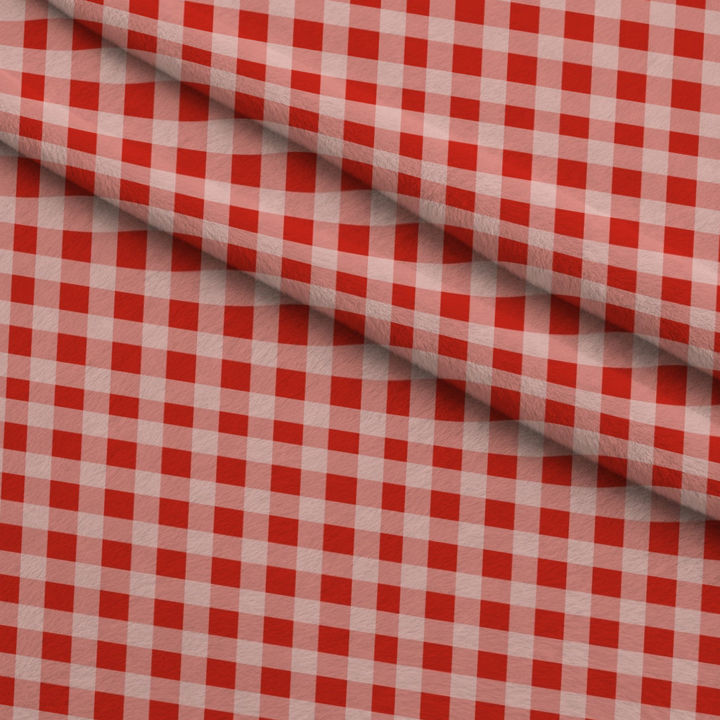 Gingham Fawns Pattern 1 Fleece Fabric — fleece fabric folded close-up preview (mv-fleece-v1:lying)