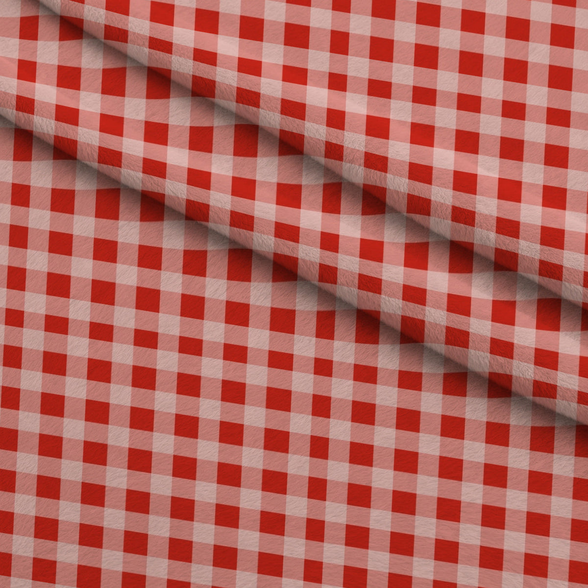 Gingham Fawns Pattern 1 Fleece Fabric — fleece fabric folded close-up preview (mv-fleece-v1:lying)