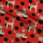 Gingham Fawns Pattern 5 Fleece Fabric — fleece fabric folded close-up preview (mv-fleece-v1:lying)