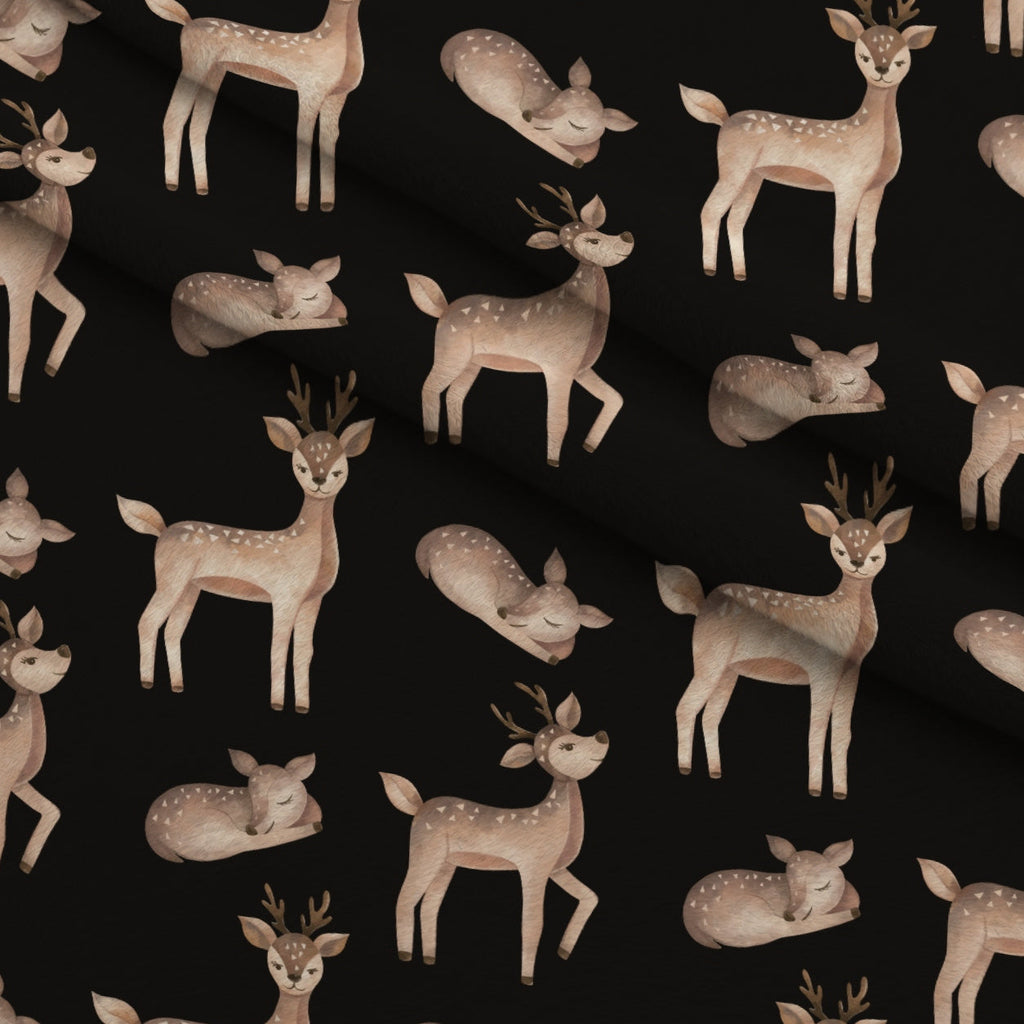Gingham Fawns Pattern 7 Fleece Fabric — fleece fabric folded close-up preview (mv-fleece-v1:lying)