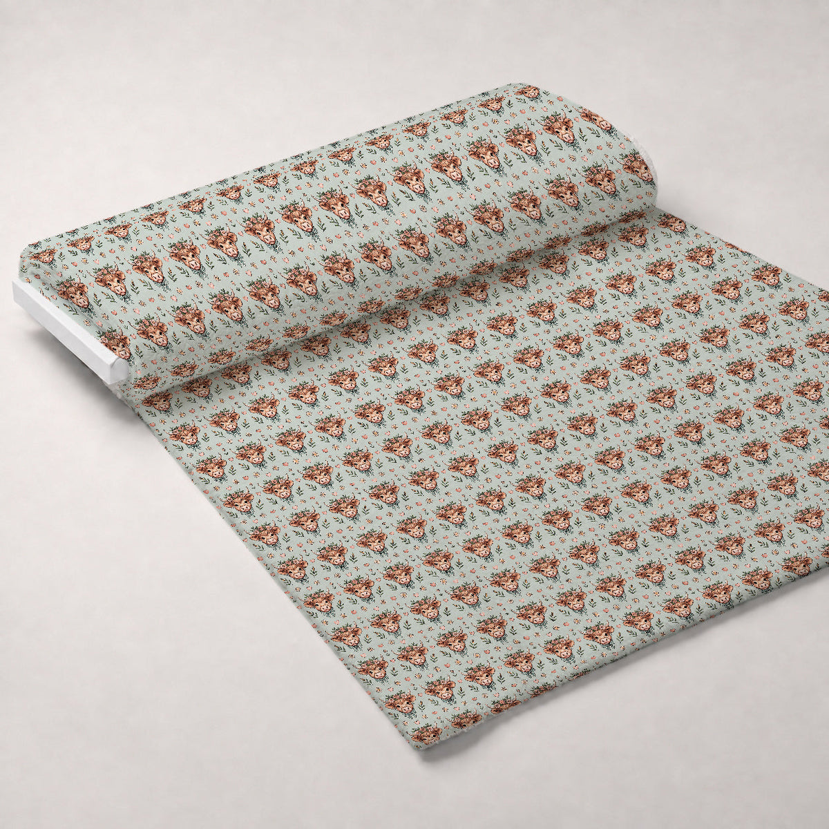 Gingham Grazers Pattern 10 Fleece Fabric — fleece fabric unrolled bolt preview (mv-fleece-v1:bolt)