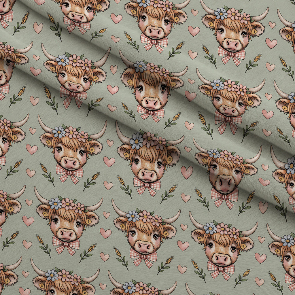 Gingham Grazers Pattern 13 Fleece Fabric — fleece fabric folded close-up preview (mv-fleece-v1:lying)