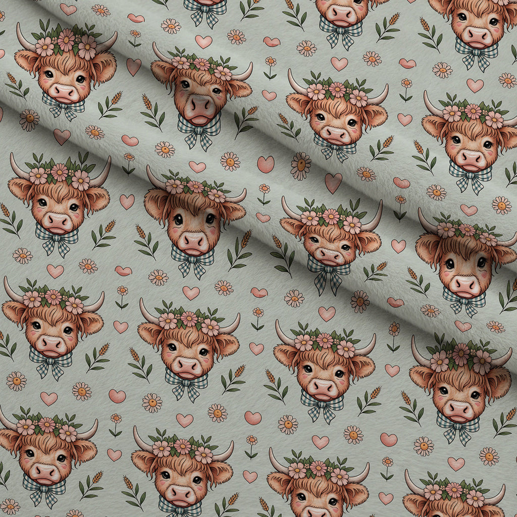Gingham Grazers Pattern 8 Fleece Fabric — fleece fabric folded close-up preview (mv-fleece-v1:lying)