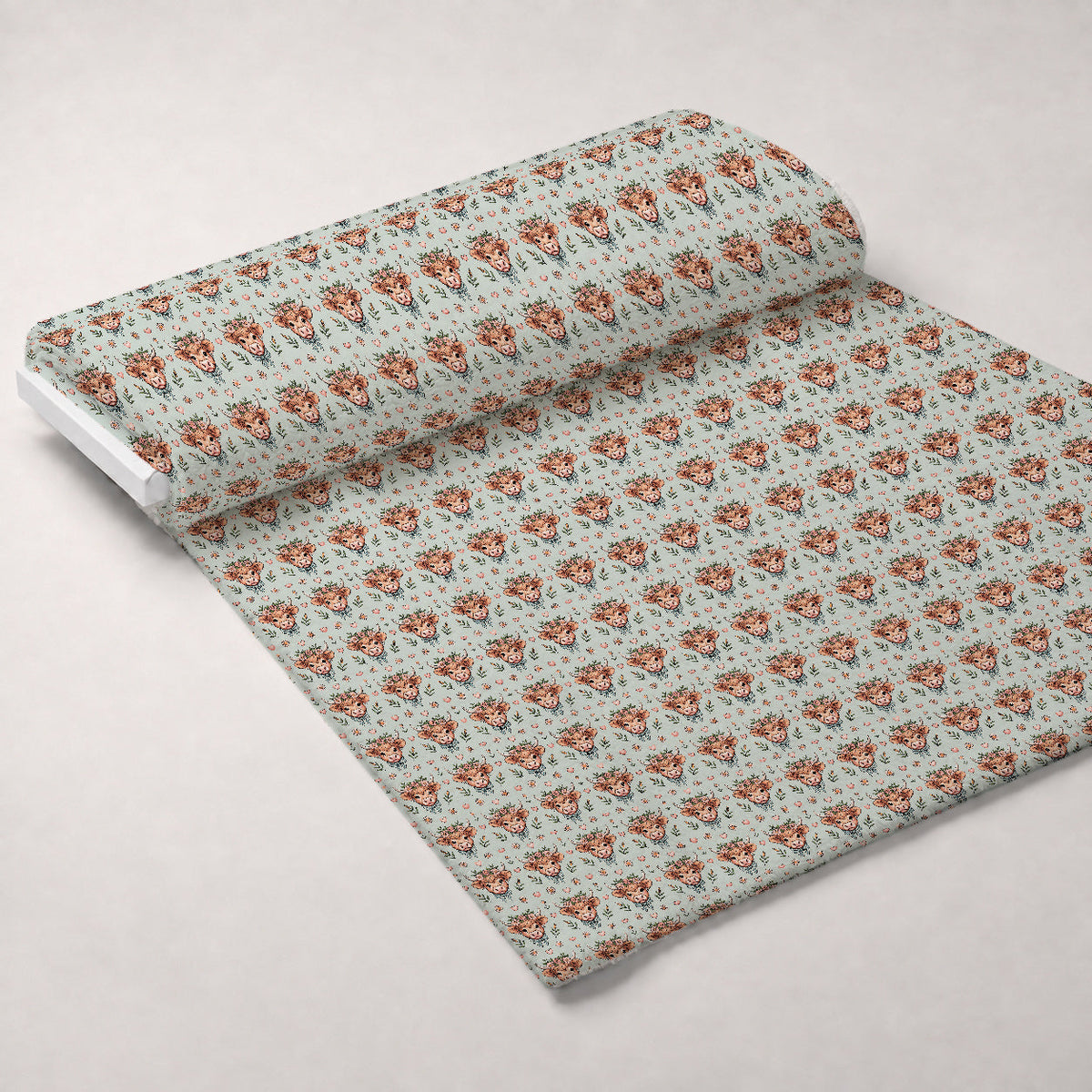 Gingham Grazers Pattern 9 Fleece Fabric — fleece fabric unrolled bolt preview (mv-fleece-v1:bolt)