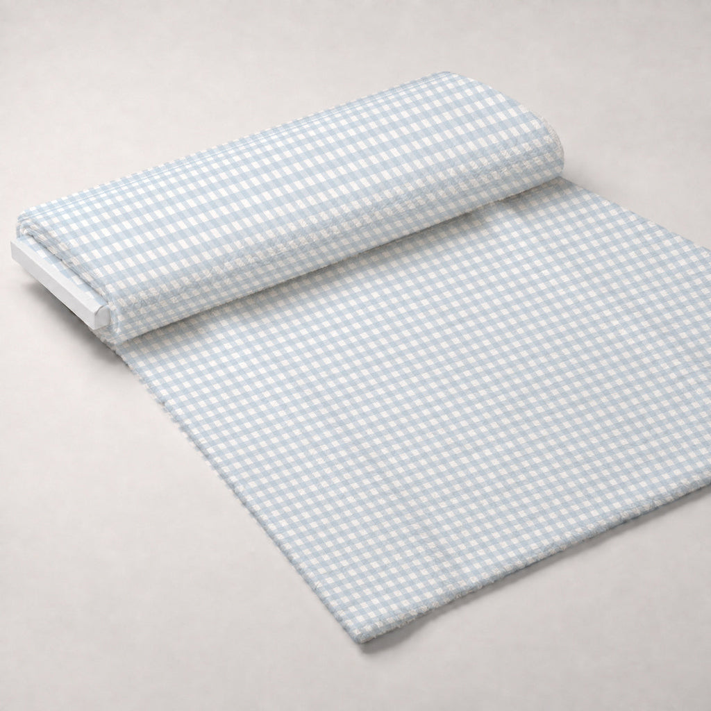 Gingham Spindle Fleece Fabric — fleece fabric unrolled bolt preview (mv-fleece-v1:bolt)