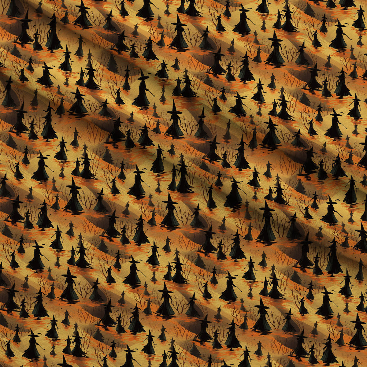 Glowing Ghosts Pattern 1 Fleece Fabric — fleece fabric folded close-up preview (mv-fleece-v1:lying)