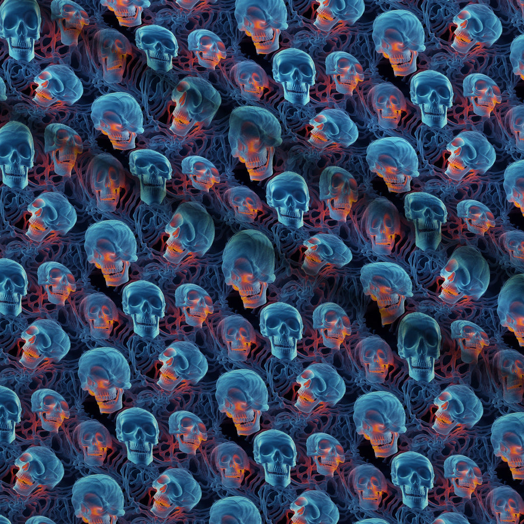 Glowing Ghosts Pattern 3 Fleece Fabric — fleece fabric folded close-up preview (mv-fleece-v1:lying)