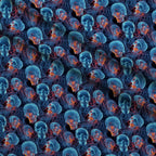 Glowing Ghosts Pattern 3 Fleece Fabric — fleece fabric folded close-up preview (mv-fleece-v1:lying)