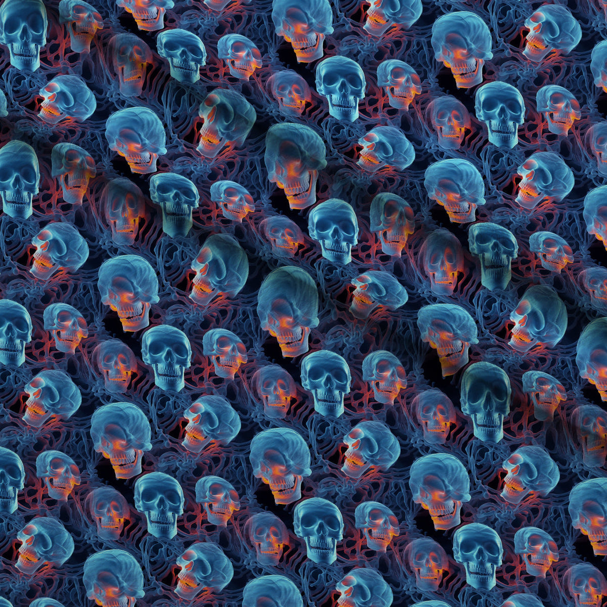 Glowing Ghosts Pattern 3 Fleece Fabric — fleece fabric folded close-up preview (mv-fleece-v1:lying)