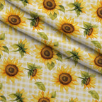 Golden Gingham Pattern 1 Fleece Fabric — fleece fabric folded close-up preview (mv-fleece-v1:lying)