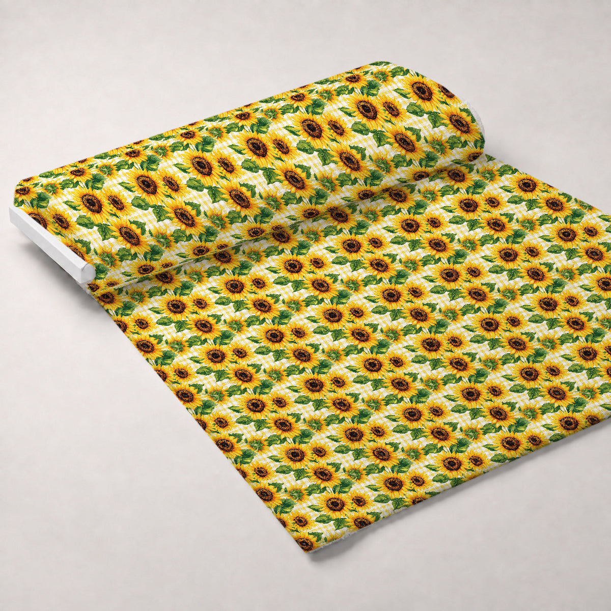 Golden Gingham Pattern 11 Fleece Fabric — fleece fabric unrolled bolt preview (mv-fleece-v1:bolt)