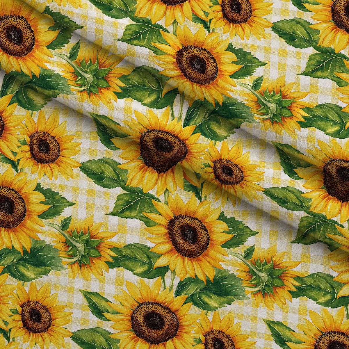 Golden Gingham Pattern 11 Fleece Fabric — fleece fabric folded close-up preview (mv-fleece-v1:lying)