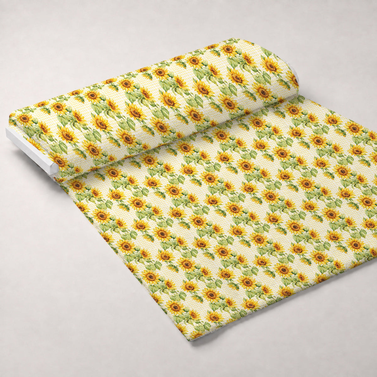 Golden Gingham Pattern 12 Fleece Fabric — fleece fabric unrolled bolt preview (mv-fleece-v1:bolt)