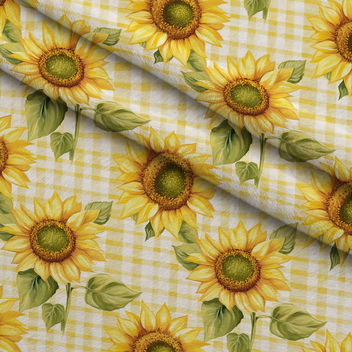 Golden Gingham Pattern 15 Fleece Fabric — fleece fabric folded close-up preview (mv-fleece-v1:lying)