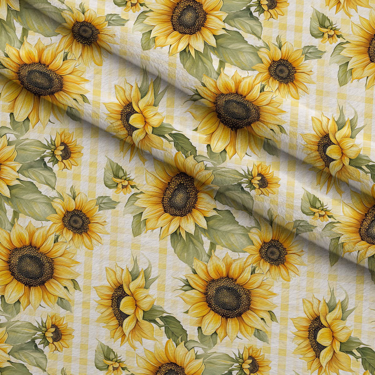 Golden Gingham Pattern 16 Fleece Fabric — fleece fabric folded close-up preview (mv-fleece-v1:lying)