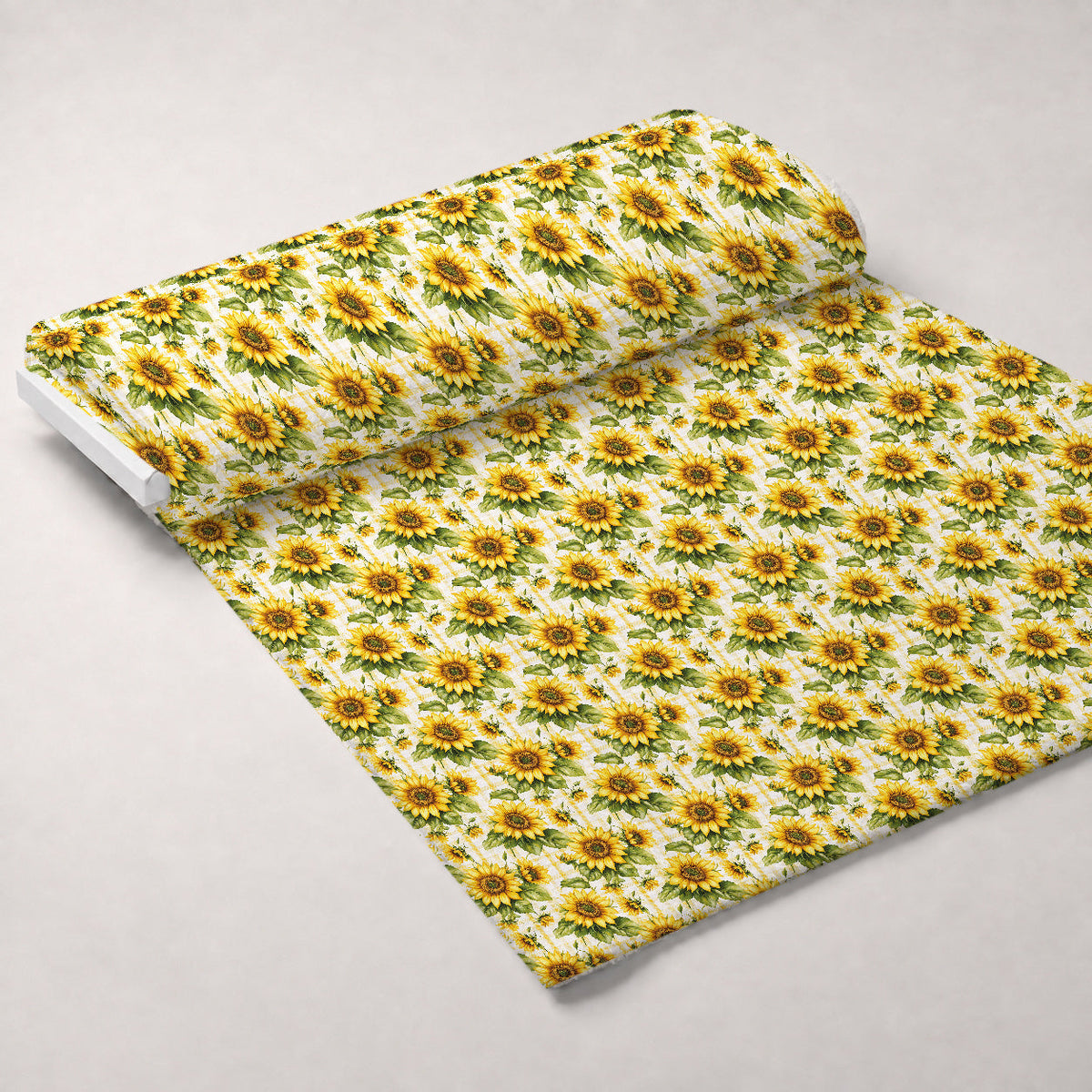 Golden Gingham Pattern 18 Fleece Fabric — fleece fabric unrolled bolt preview (mv-fleece-v1:bolt)