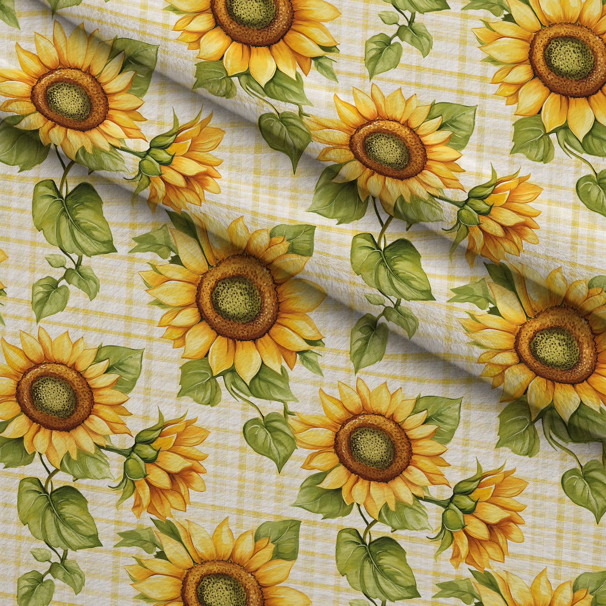 Golden Gingham Pattern 20 Fleece Fabric — fleece fabric folded close-up preview (mv-fleece-v1:lying)