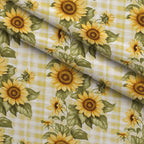Golden Gingham Pattern 3 Fleece Fabric — fleece fabric folded close-up preview (mv-fleece-v1:lying)