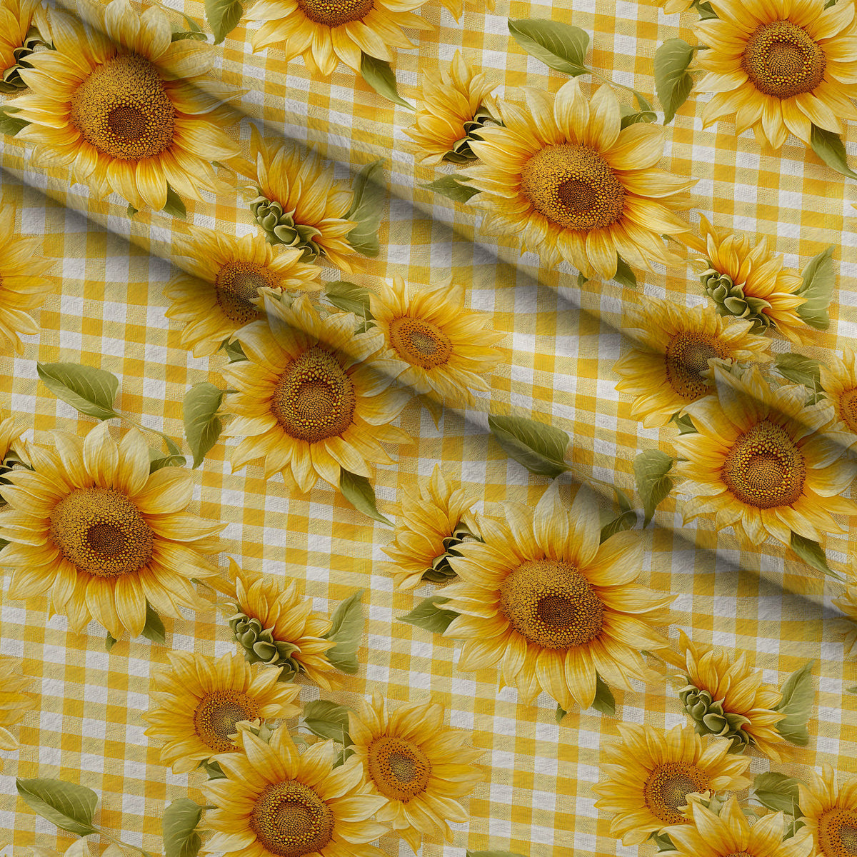 Golden Gingham Pattern 7 Fleece Fabric — fleece fabric folded close-up preview (mv-fleece-v1:lying)