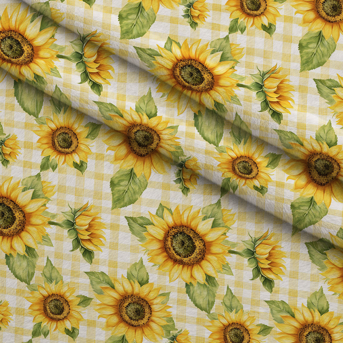 Golden Gingham Pattern 8 Fleece Fabric — fleece fabric folded close-up preview (mv-fleece-v1:lying)