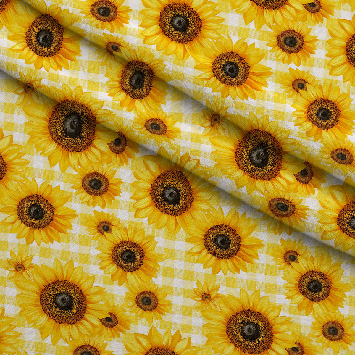 Golden Gingham Pattern 9 Fleece Fabric — fleece fabric folded close-up preview (mv-fleece-v1:lying)
